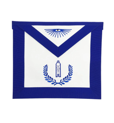 Junior Warden Blue Lodge Officer Apron - Royal Blue with Wreath