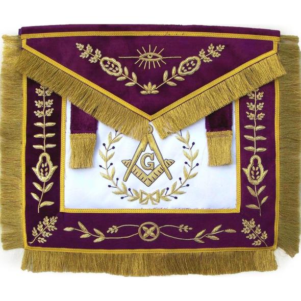 Masonic Grand Lodge Master Mason Apron Bullion Hand Embroidered