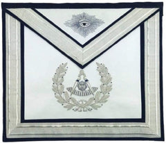 Masonic Past Master Silver Hand Embroidered Freemasons Apron