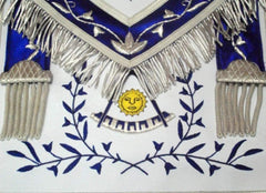 Masonic Past Master Apron Blue Silk Border Silver