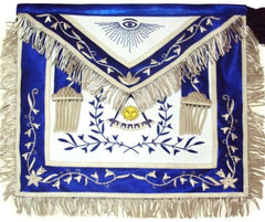 Masonic Past Master Apron Blue Silk Border Silver