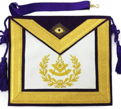 Masonic Past Master Gold & Purple Hand Embroidered Apron