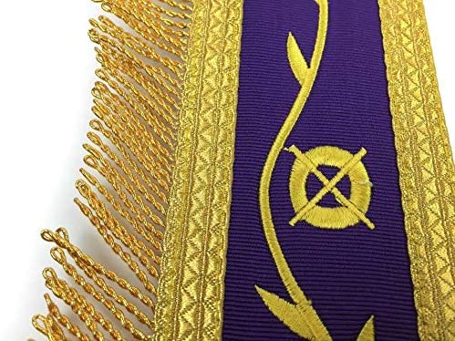 Masonic Blue Lodge Past Master Gold Machine Embroidery Freemason Purple Apron