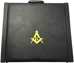 Masonic Regalia MM/WM and Provincial Apron Briefcase with Yellow Square Compass and G