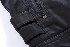 Men's Washed PU Leather Casual Men's Leather Jacket-Leather jacket for mens