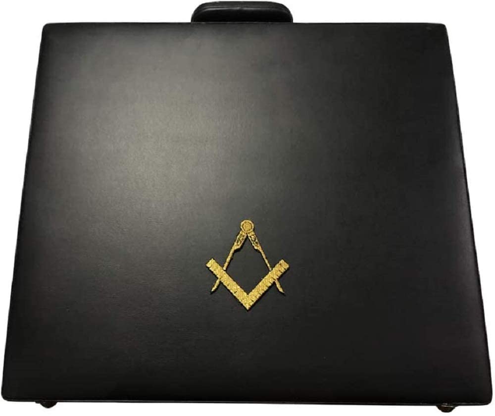 Masonic Regalia MM/WM and provincial Apron Briefcase with Yellow Square and Compass