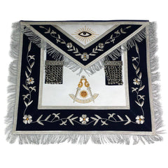 Past Master Blue Lodge Apron - Gold & Silver Bullion Hand Embroidery