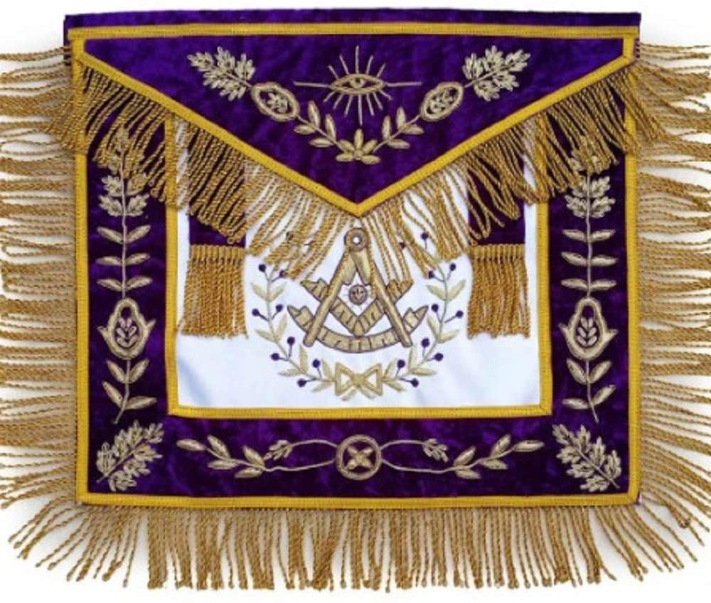 Masonic Grand Lodge Past Master Apron Bullion Hand Embroidered