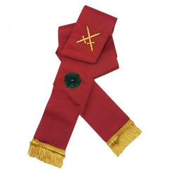 Knight Masons Sash - Maroon with Rosette