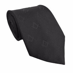 Masonic Masons Tie with self print Square Compass & G Black