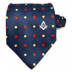 Masonic 100% silk Colored polkadot Tie with Logo