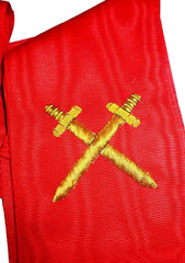 Knight Mason Hand Embroidered Sash Red