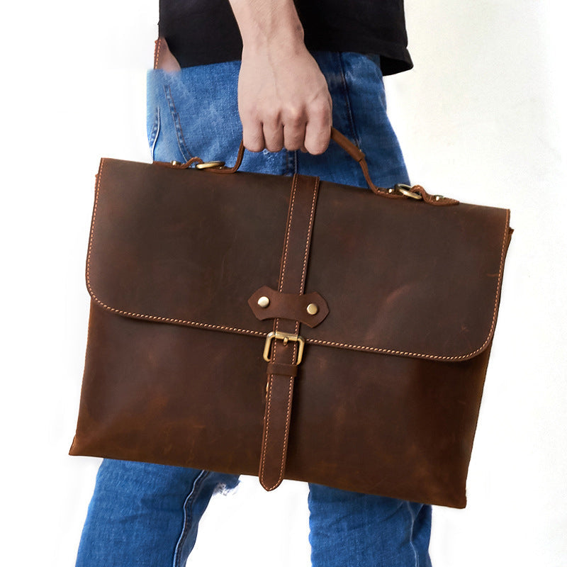 Leather men's business briefcase Men's leather briefcase Hard briefcase Handbag Business Briefcase