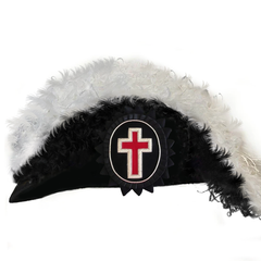 Sir Knight Knights Templar Commandery Chapeau - Black Underlayer Plumes