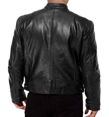 Pu Leather Collar Slim Leather Jacket