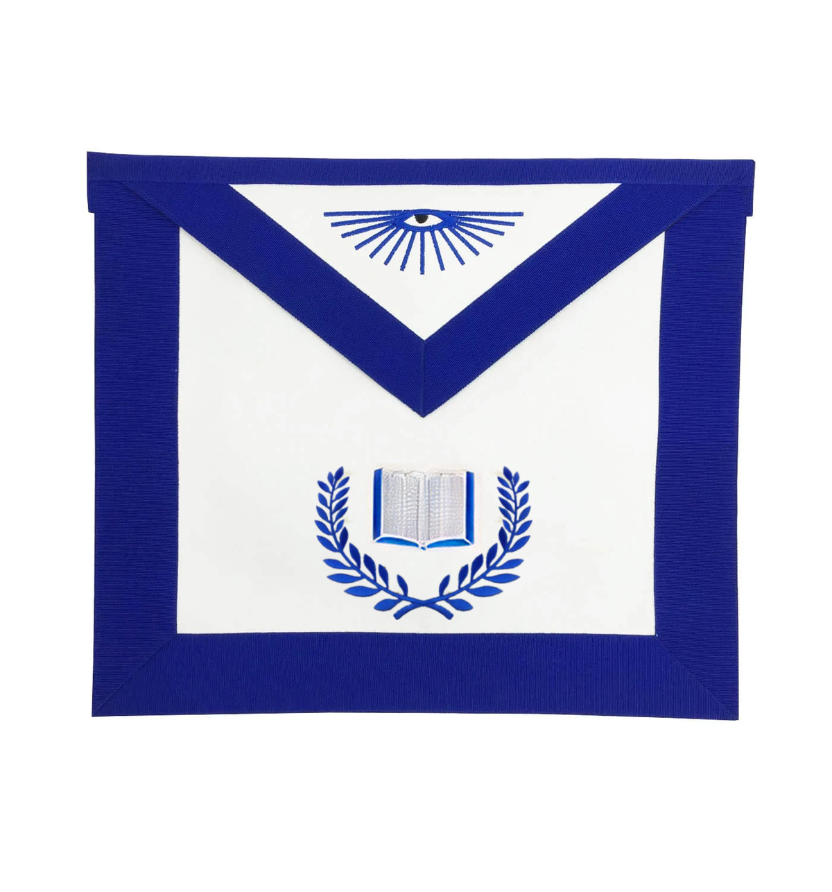 Chaplain Blue Lodge Officer Apron - Royal Blue with Wreath