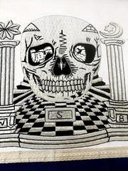 Masonic Regalia Custom Design Skull Pillars Masters Carpet Handmade Bullion Masonic Apron