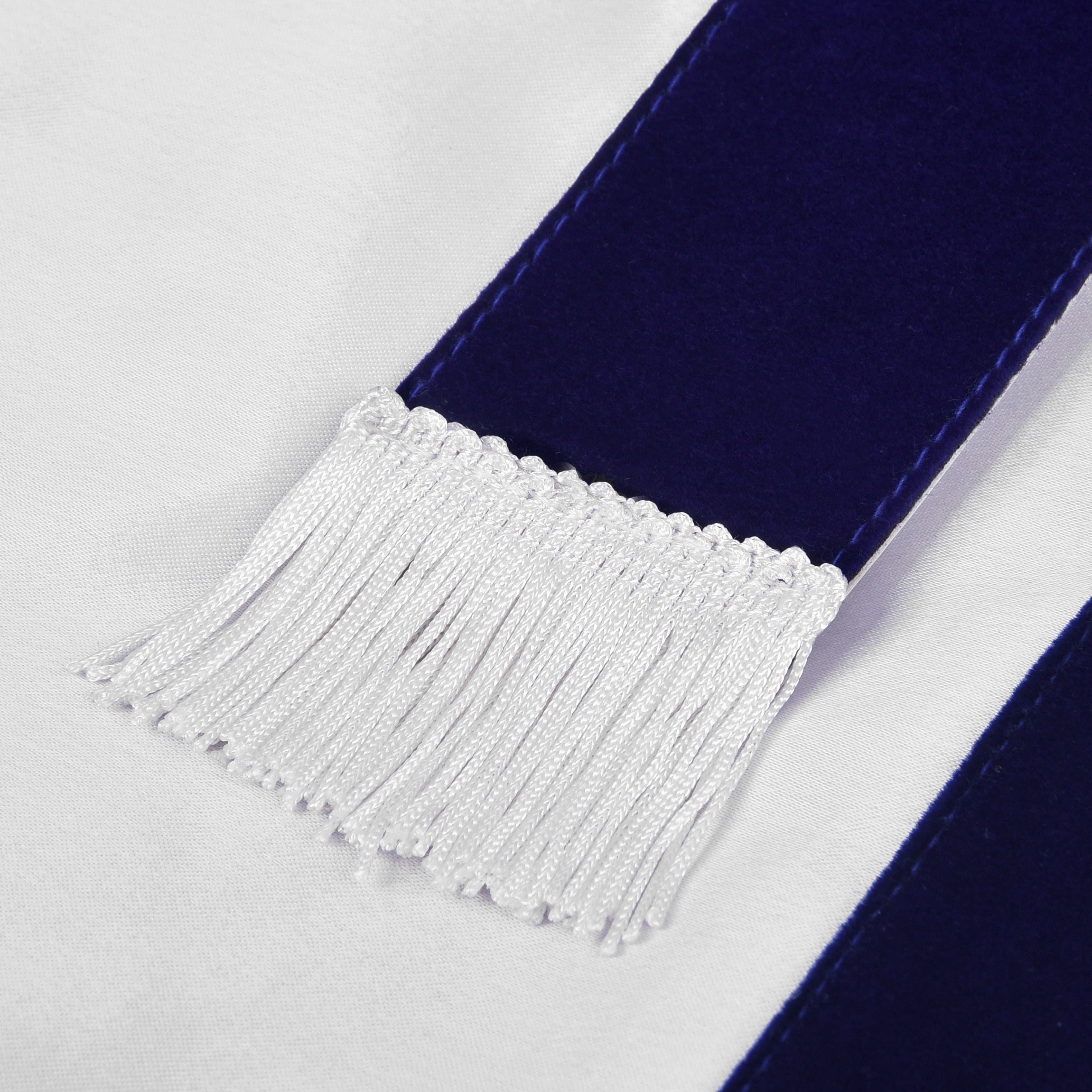 Worshipful Master Blue Lodge Officer Apron - Royal Blue Velvet