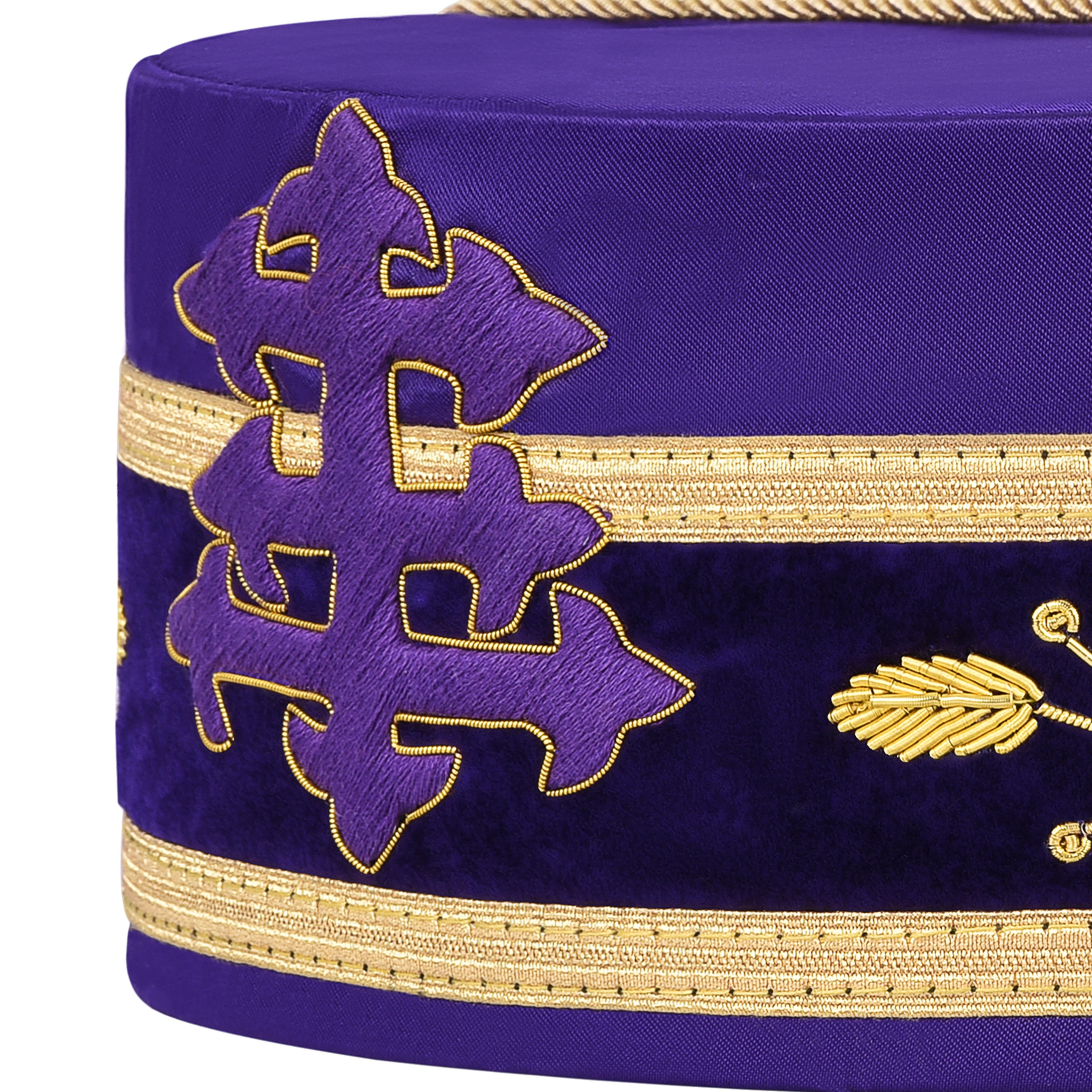 33rd Degree Scottish Rite Crown Cap - Purple with Gold Cord