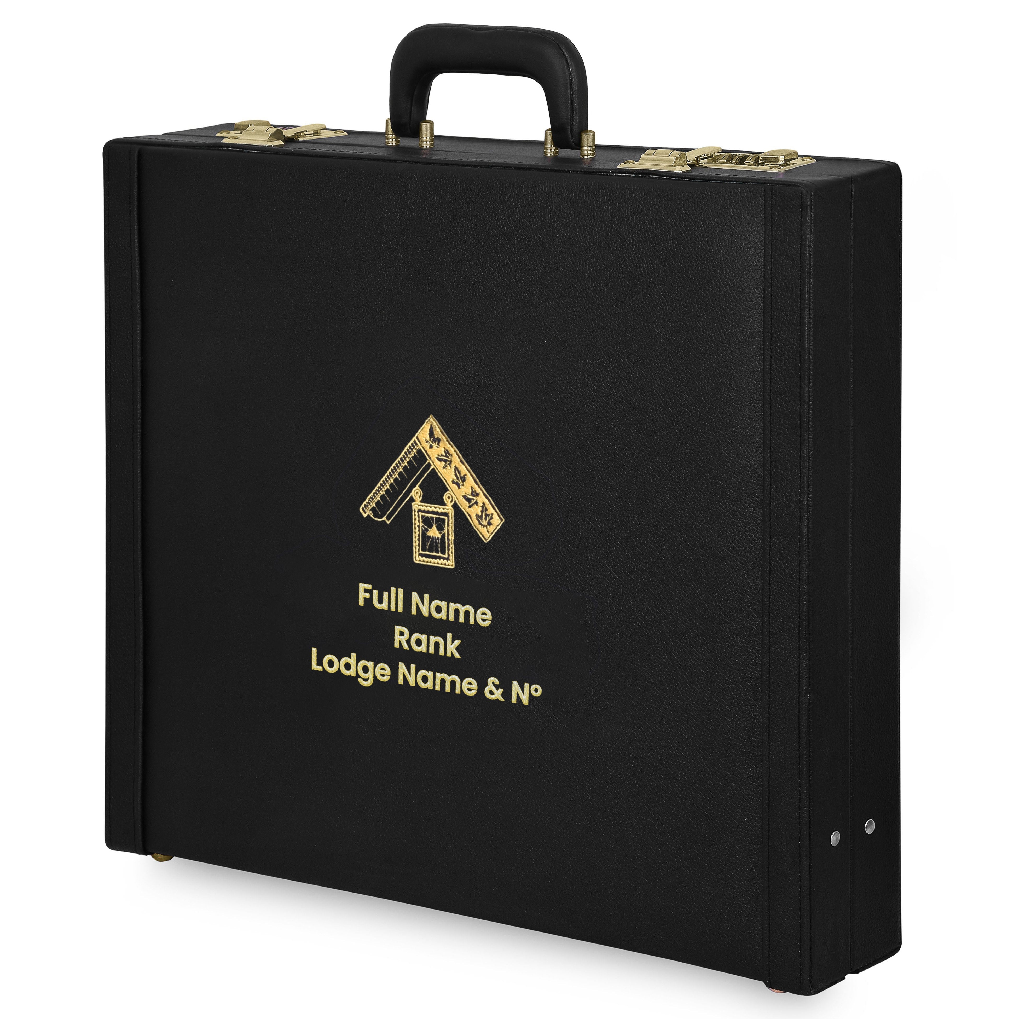 Past Master Craft English Regulation Apron Case - Gold Hand Embroidery Personalization Various Sizes & Materials