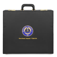 Grand Master Blue Lodge Apron Case -  Hand Embroidery Blue Emblem Various Sizes & Materials