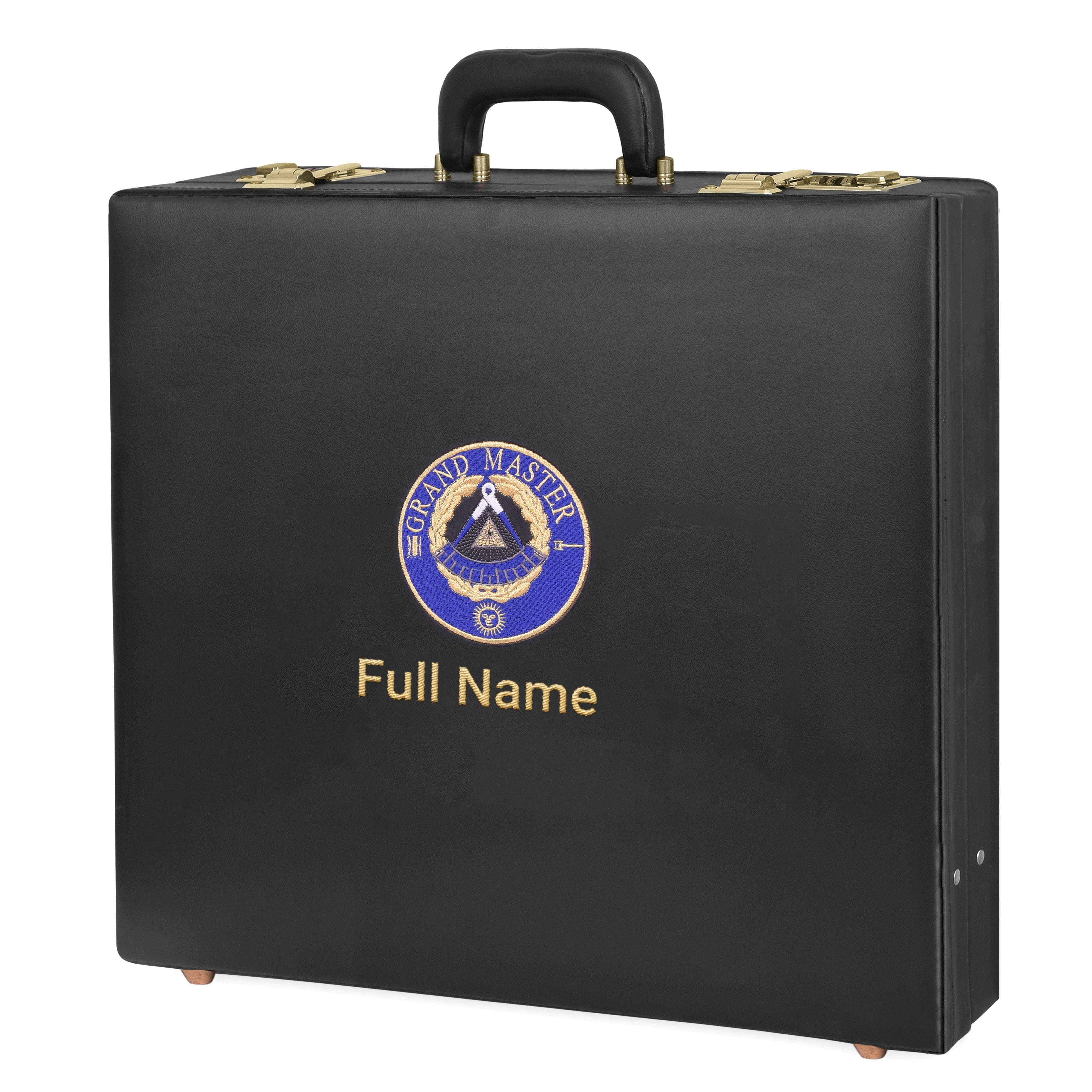 Grand Master Blue Lodge Apron Case -  Hand Embroidery Blue Emblem Various Sizes & Materials