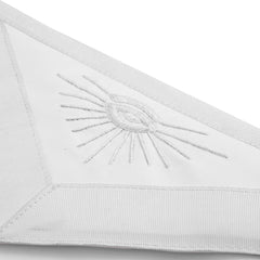 Grand Past Master Blue Lodge California Regulation Apron - White Velvet Hand Threaded Silk