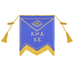 Knights of the All Seeing Eye Apron - Blue Cloth Fabric With Yellow Fringe & Tassels