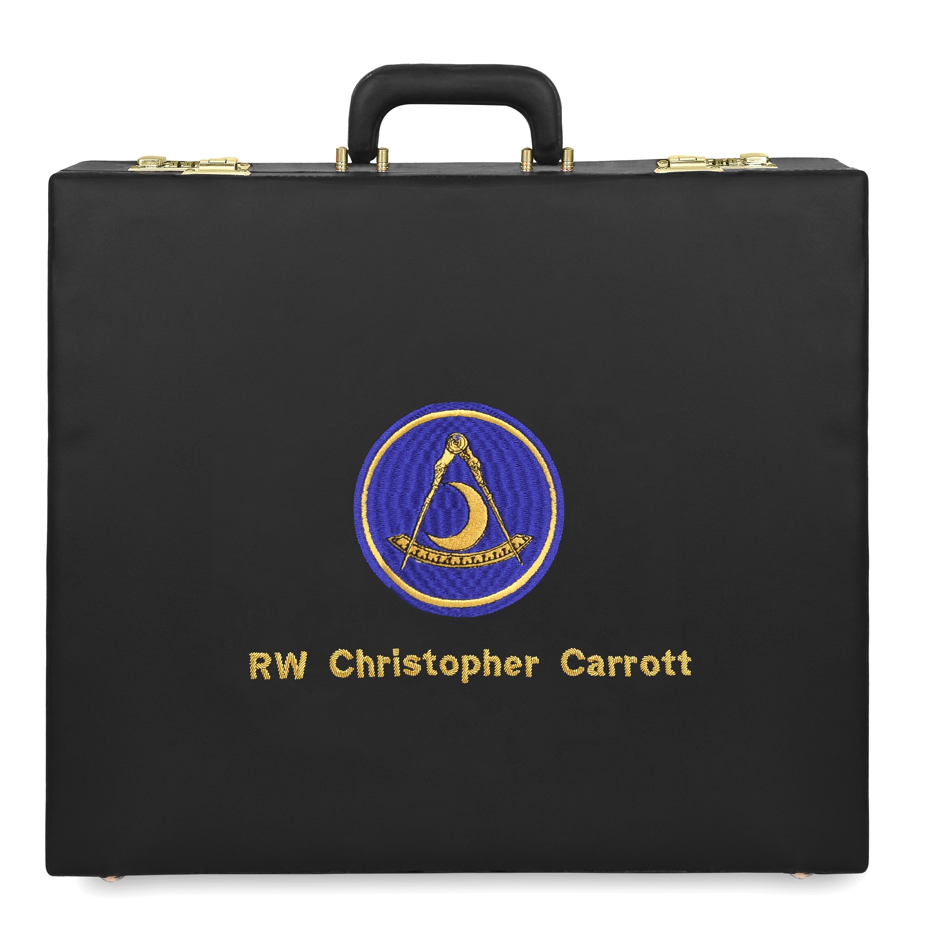 Past District Deputy Grand Master Blue Lodge Apron Case - Gold Hand Embroidery Personalization Various Sizes & Materials