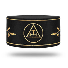 Royal Arch Chapter Crown Cap - Black & Gold Embroidery