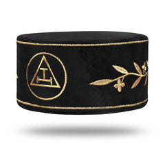 Royal Arch Chapter Crown Cap - Black & Gold Embroidery