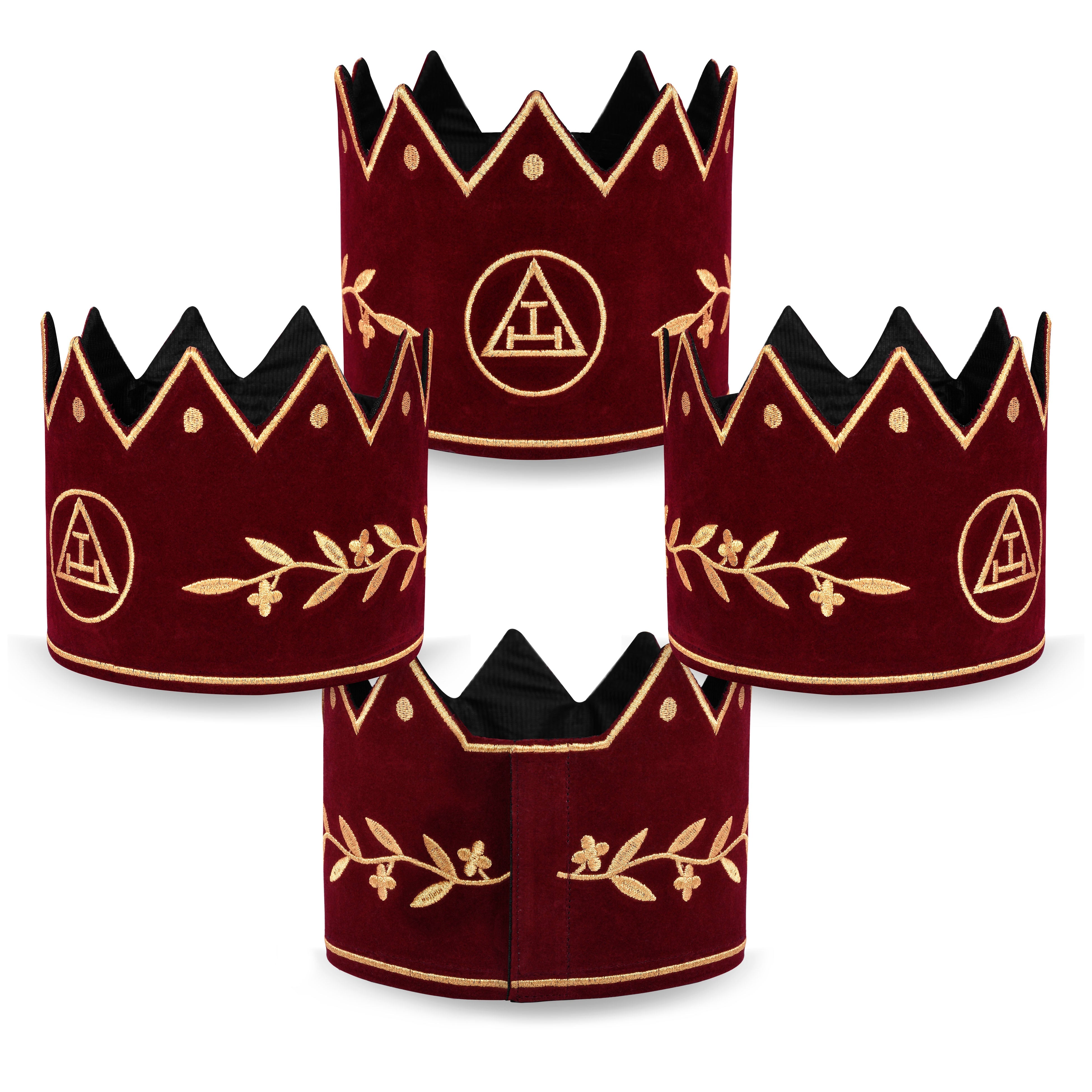 King Royal Arch Chapter Crown Cap - Red Velvet & Gold