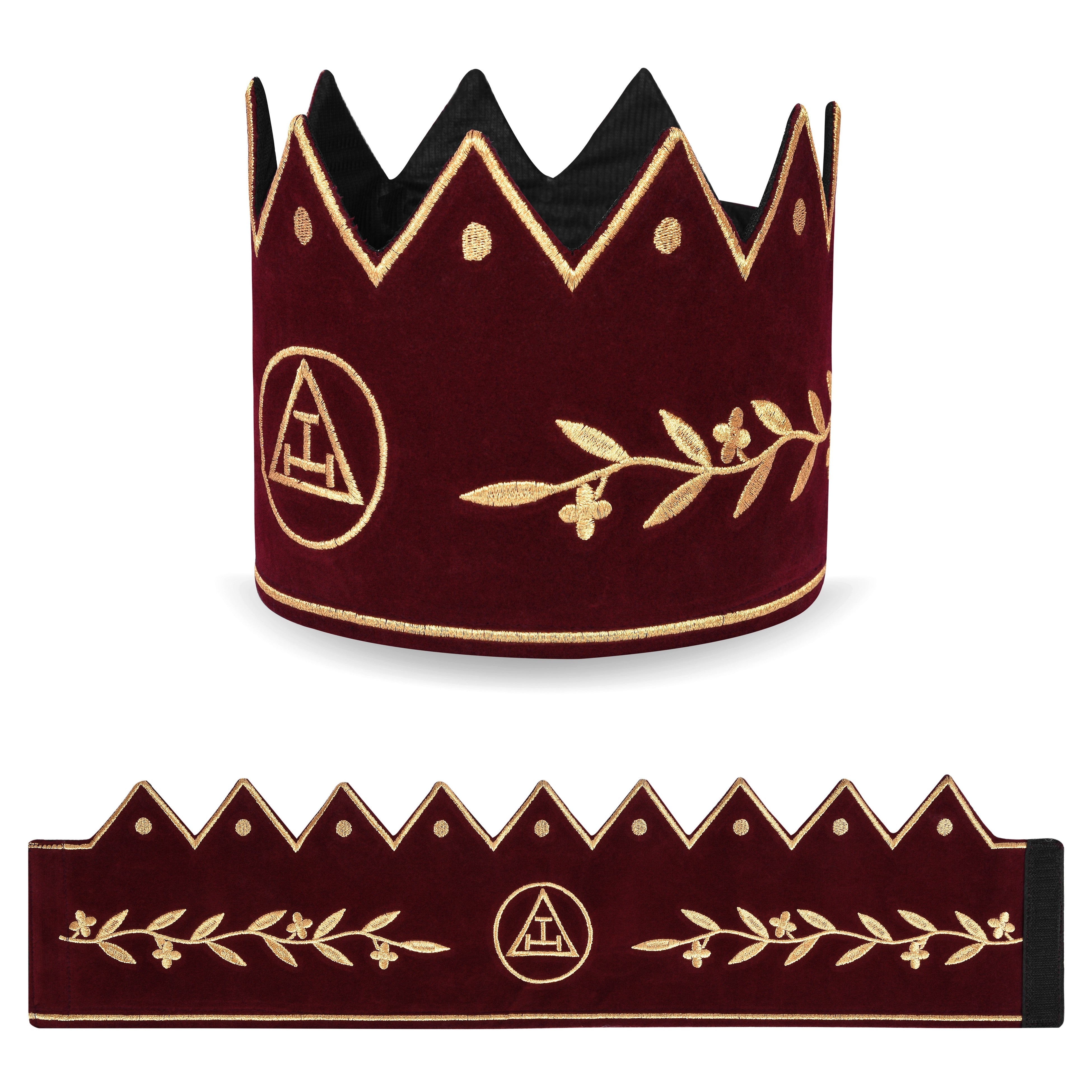 King Royal Arch Chapter Crown Cap - Red Velvet & Gold