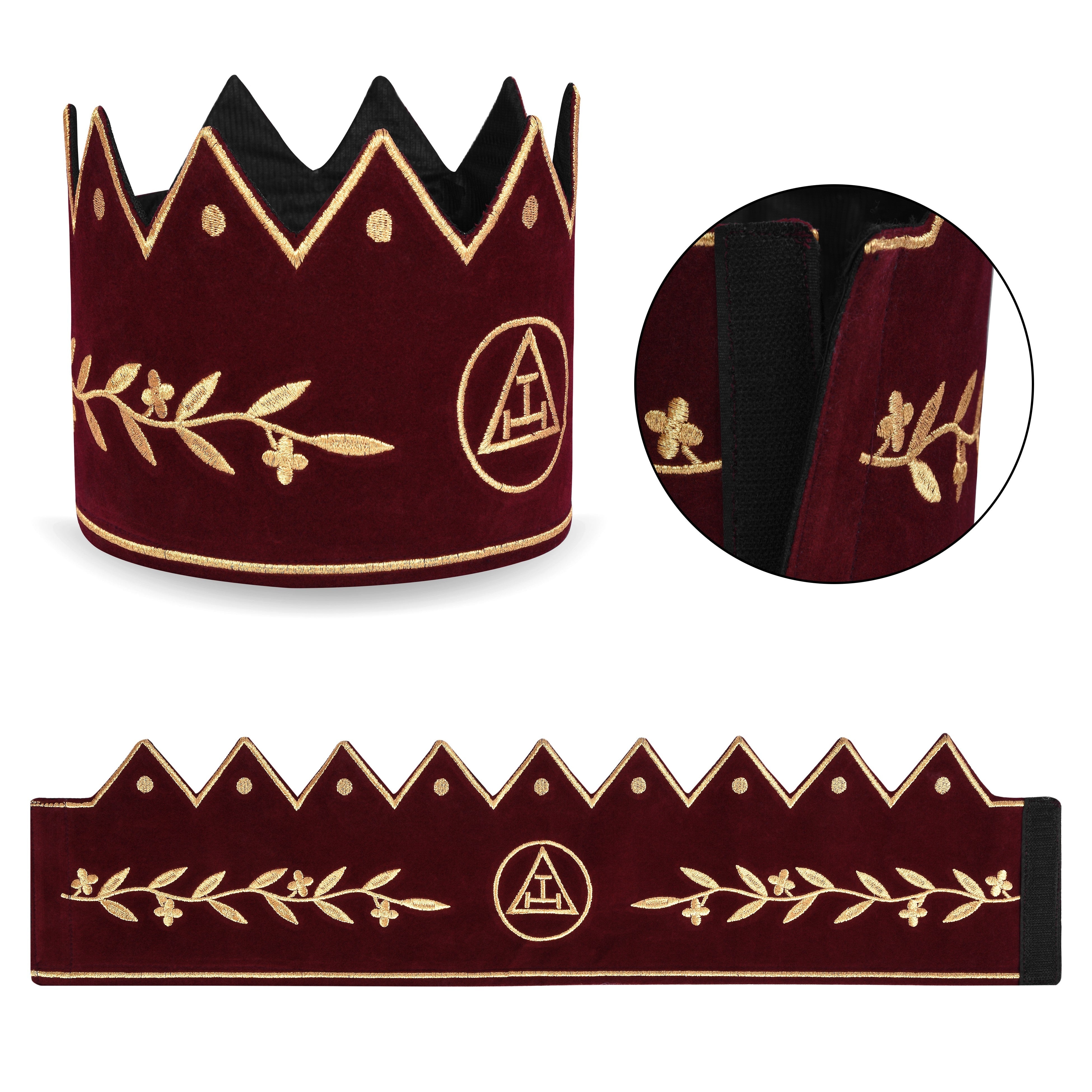 King Royal Arch Chapter Crown Cap - Red Velvet & Gold