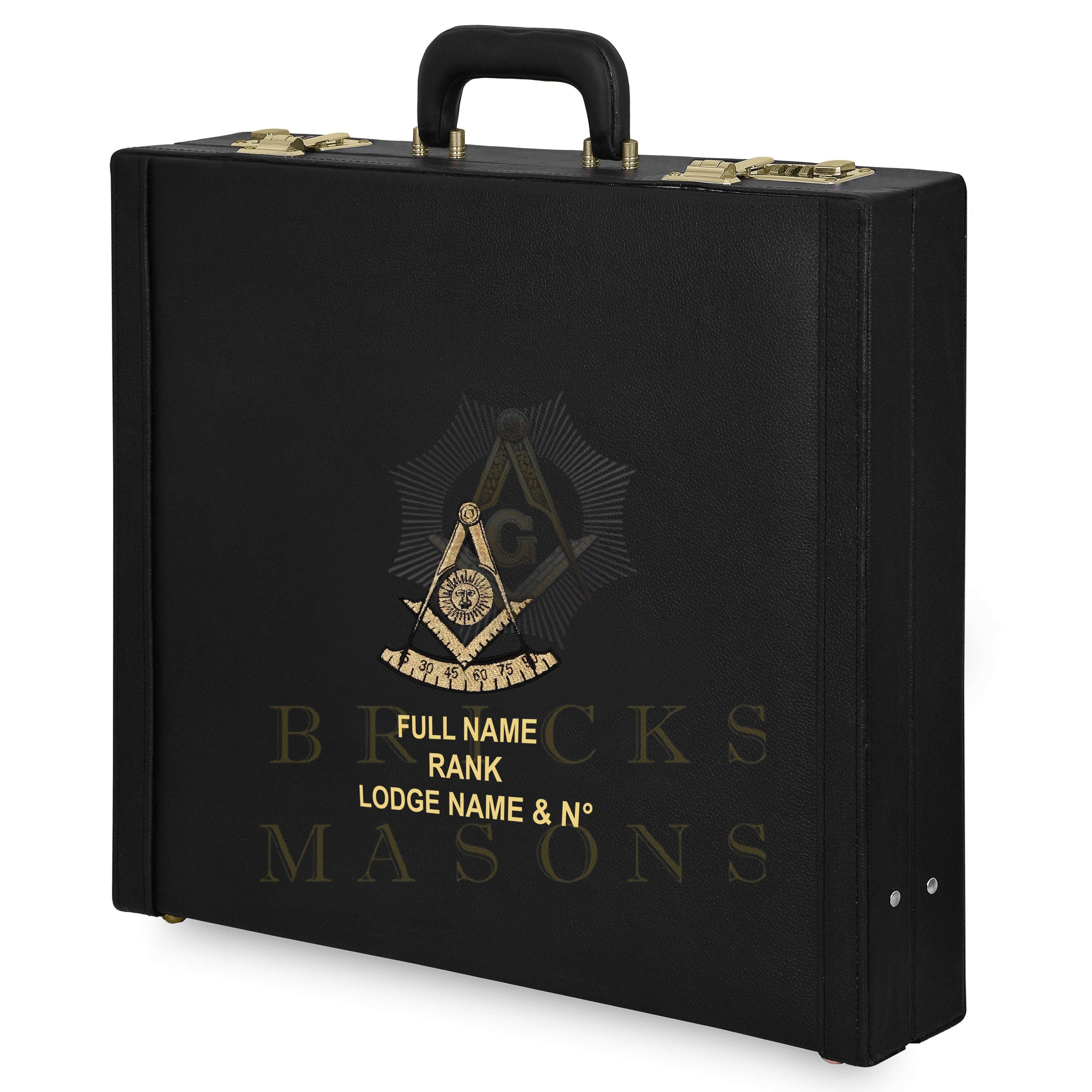 Past Master Blue Lodge California Regulation Apron Case - Hand Embroidery Personalization Various Sizes & Materials