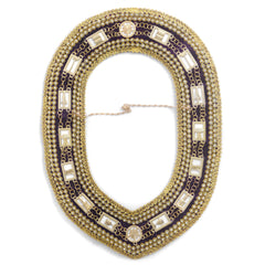 OES Chain Collar - Purple Backing With Gold Rhinestones