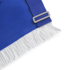 Junior Deacon Blue Lodge Officer Apron - Royal Blue With White Fringe