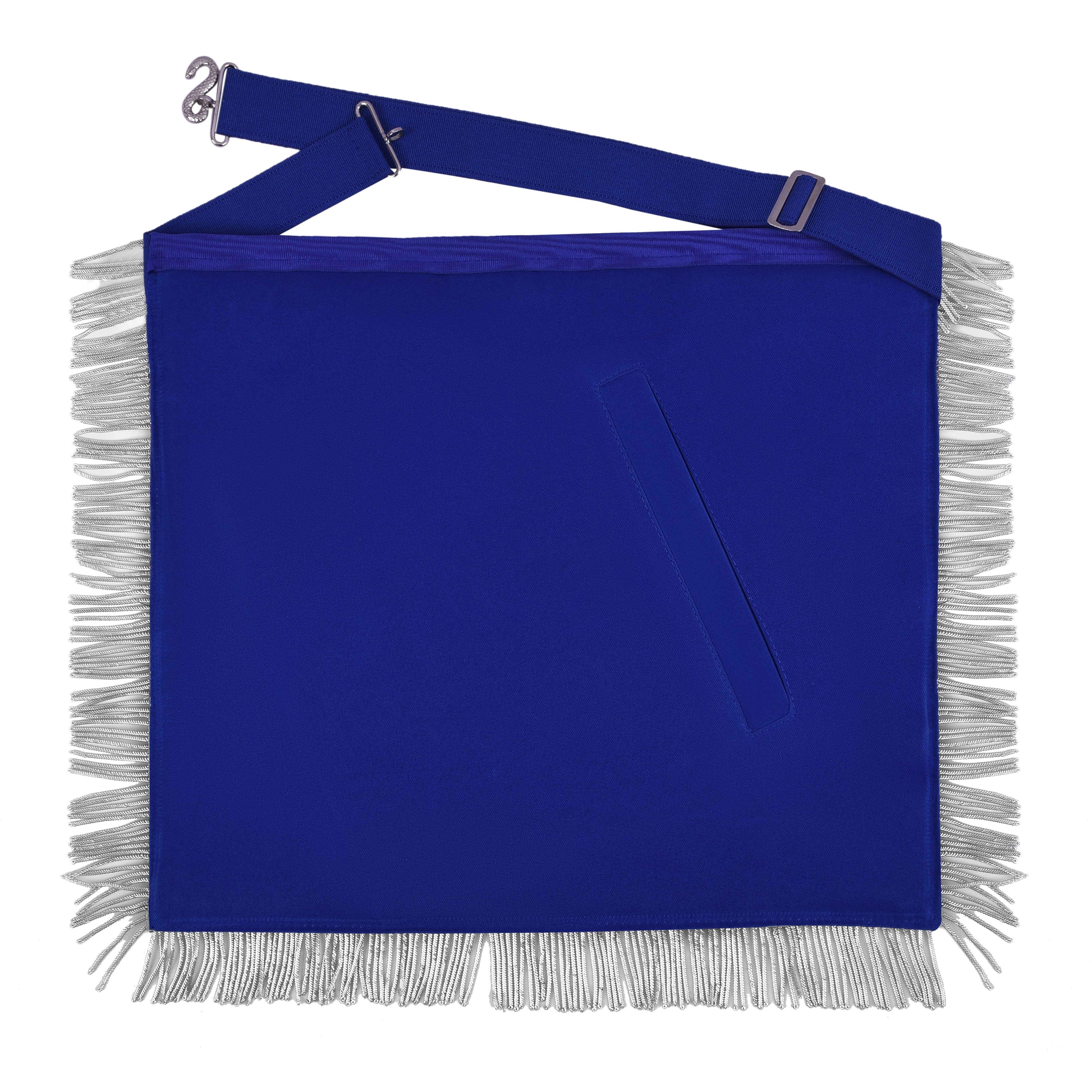 Past Master Blue Lodge California Regulation Apron - Gold Bullion With Silver Braid Fringe