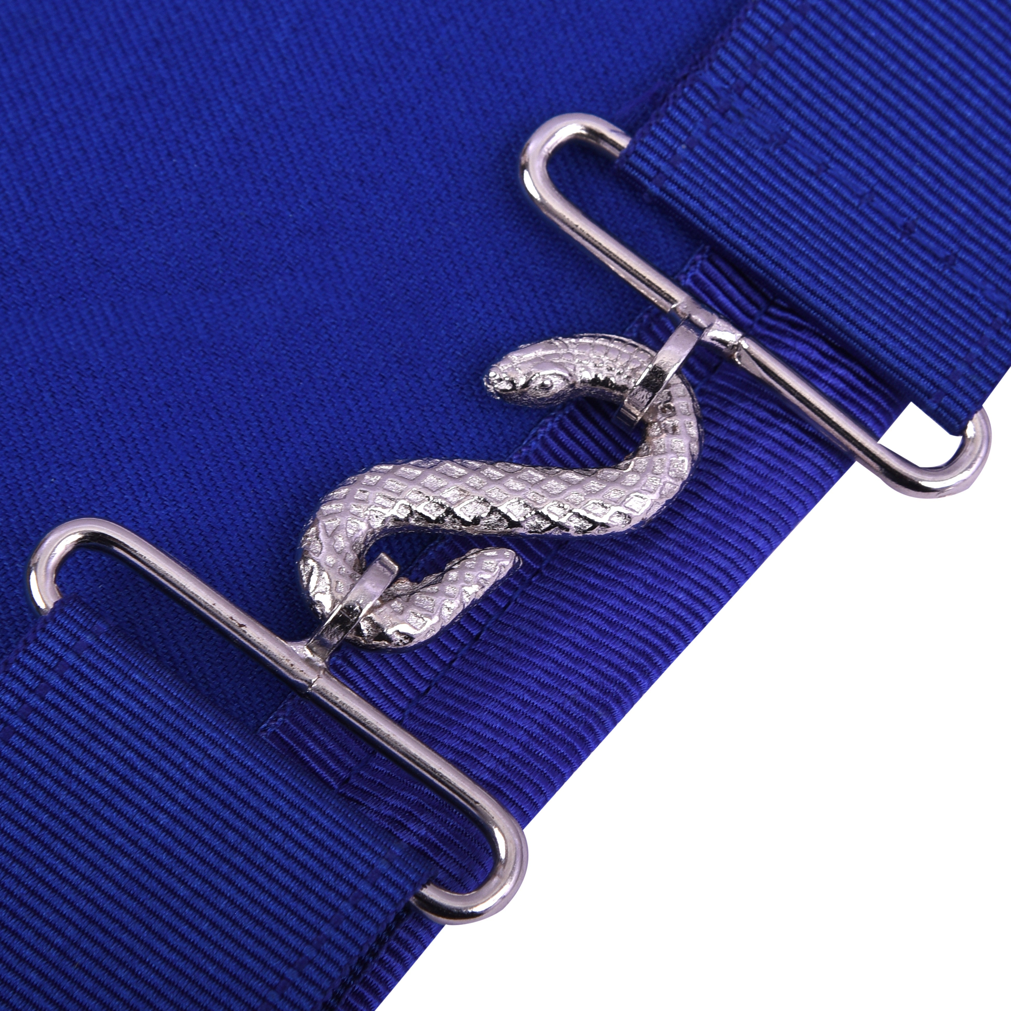 Past Master Blue Lodge California Regulation Apron - Gold Bullion With Silver Braid Fringe