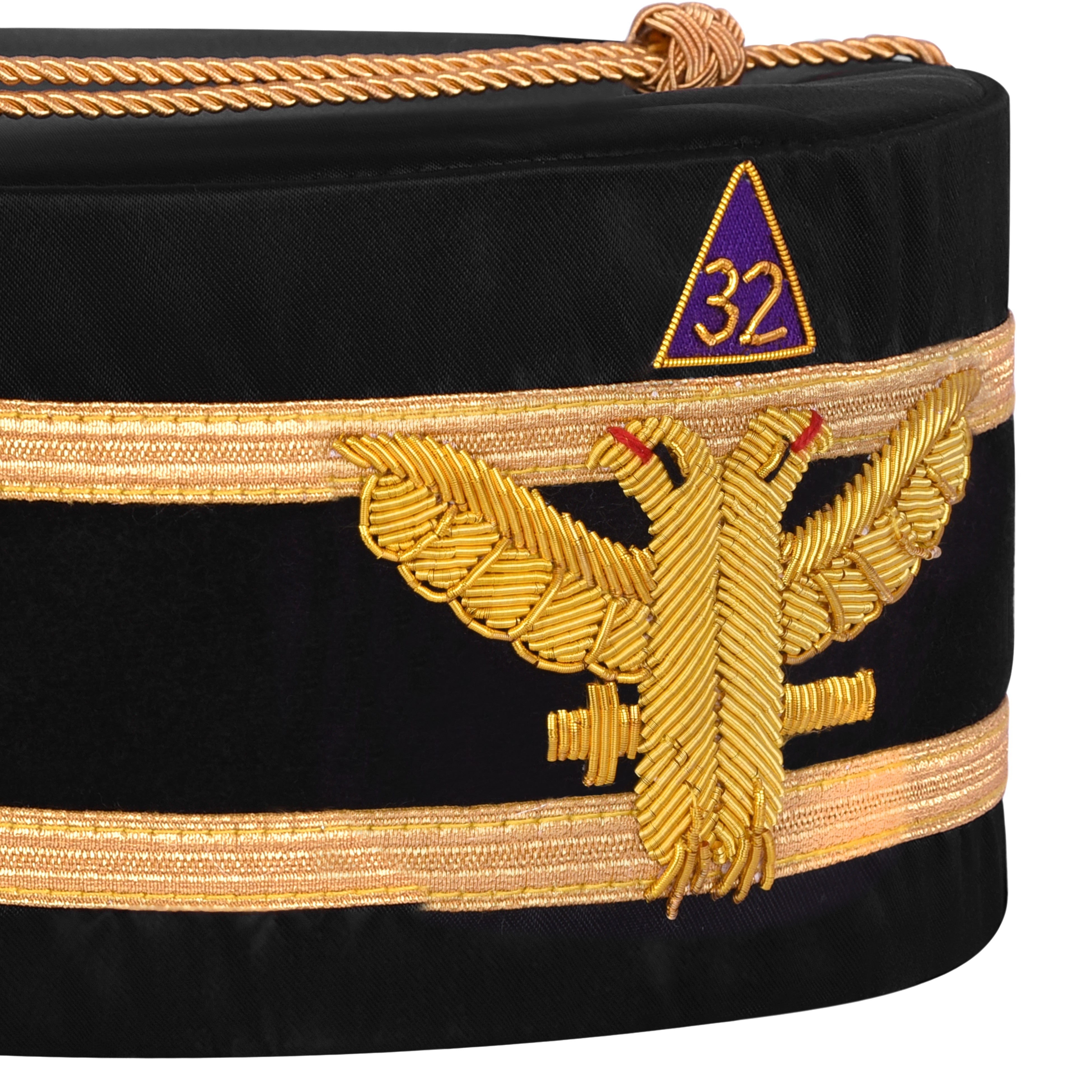 32nd Degree Scottish Rite Crown Cap - Wings Up With Gold Cord