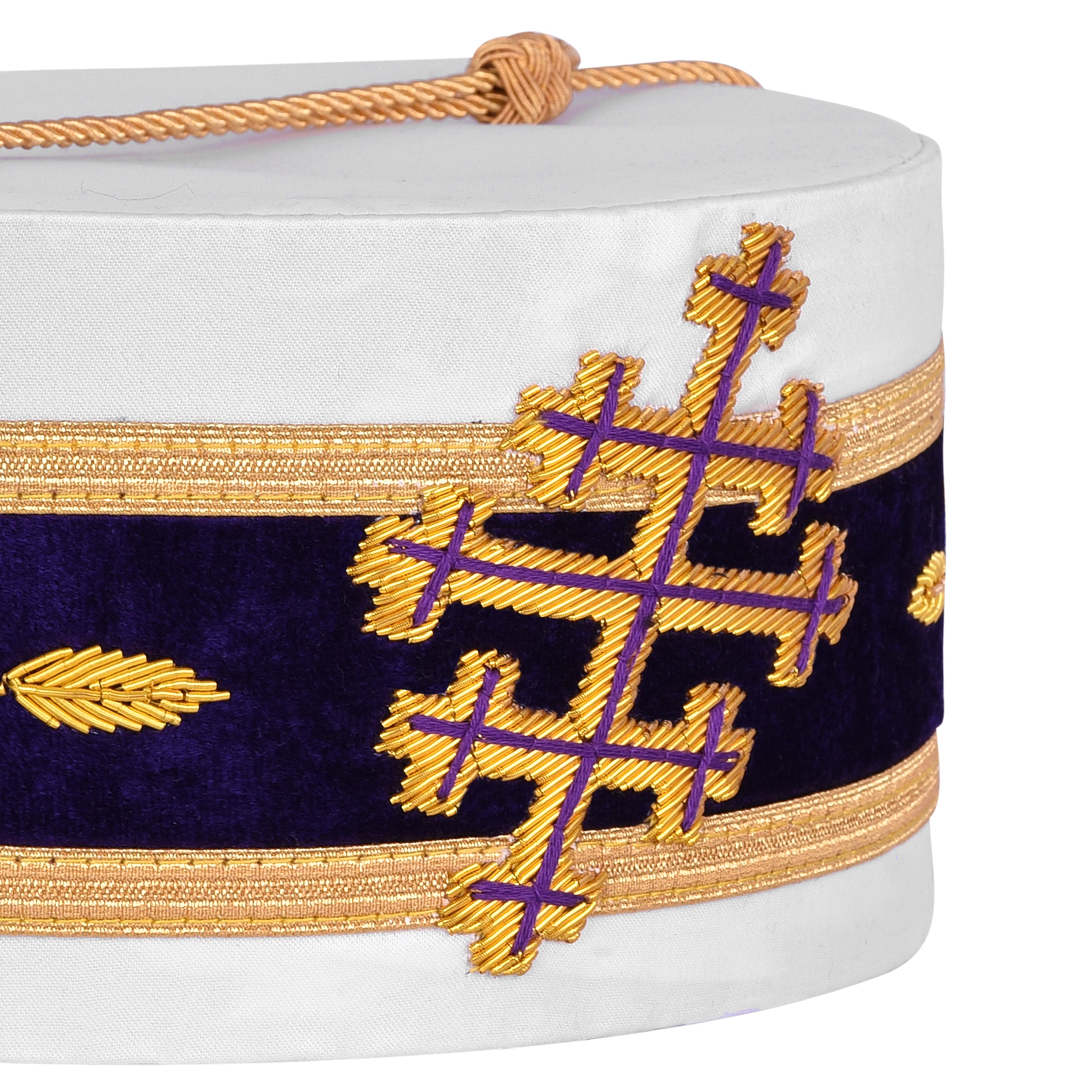 Sovereign Grand Commander 33rd Degree Scottish Rite Crown Cap - Hand Embroidery With Gold Bullion