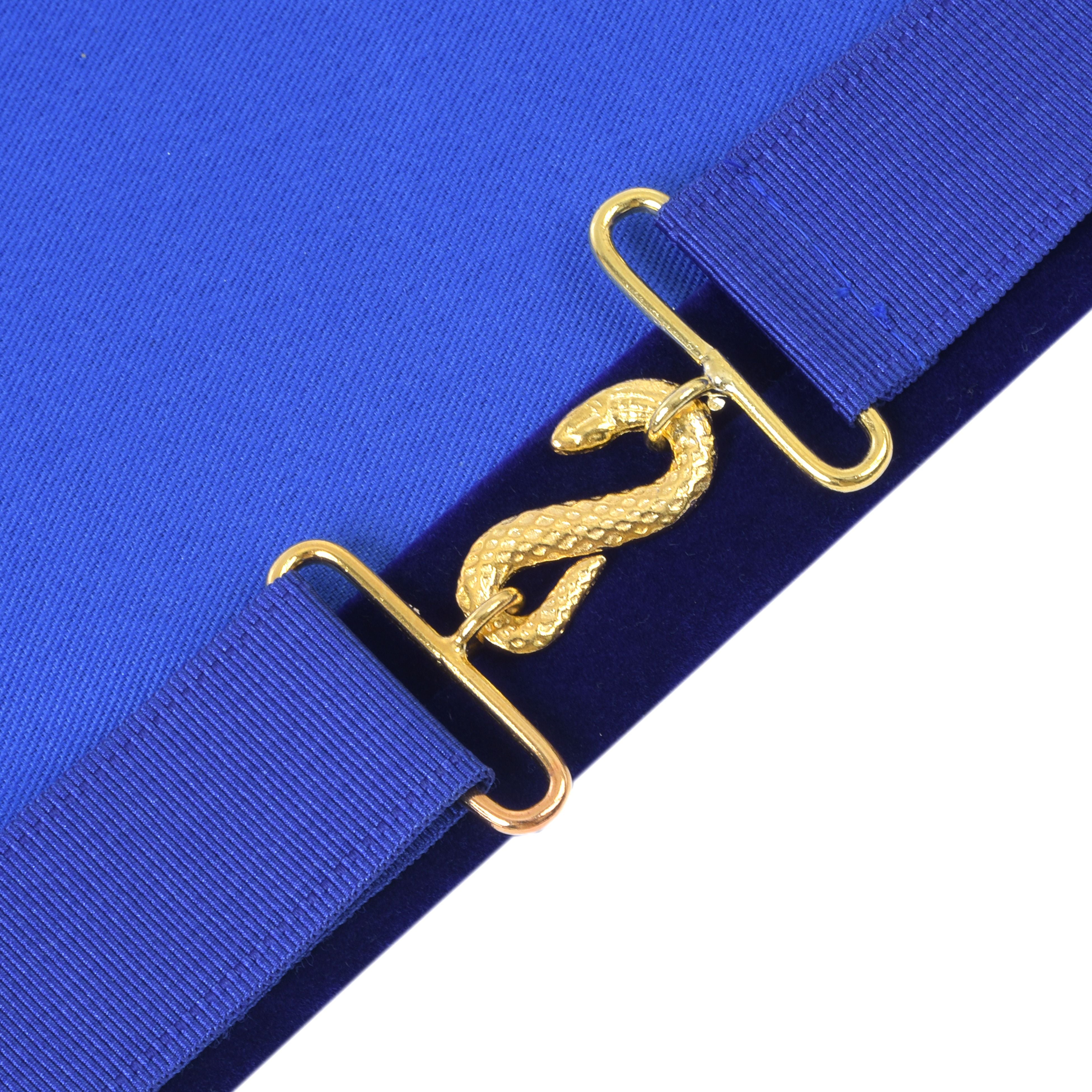 Past Grand Thrice Illustrious Master Royal & Select Masters English Regulation Apron - Blue Velvet & Gold