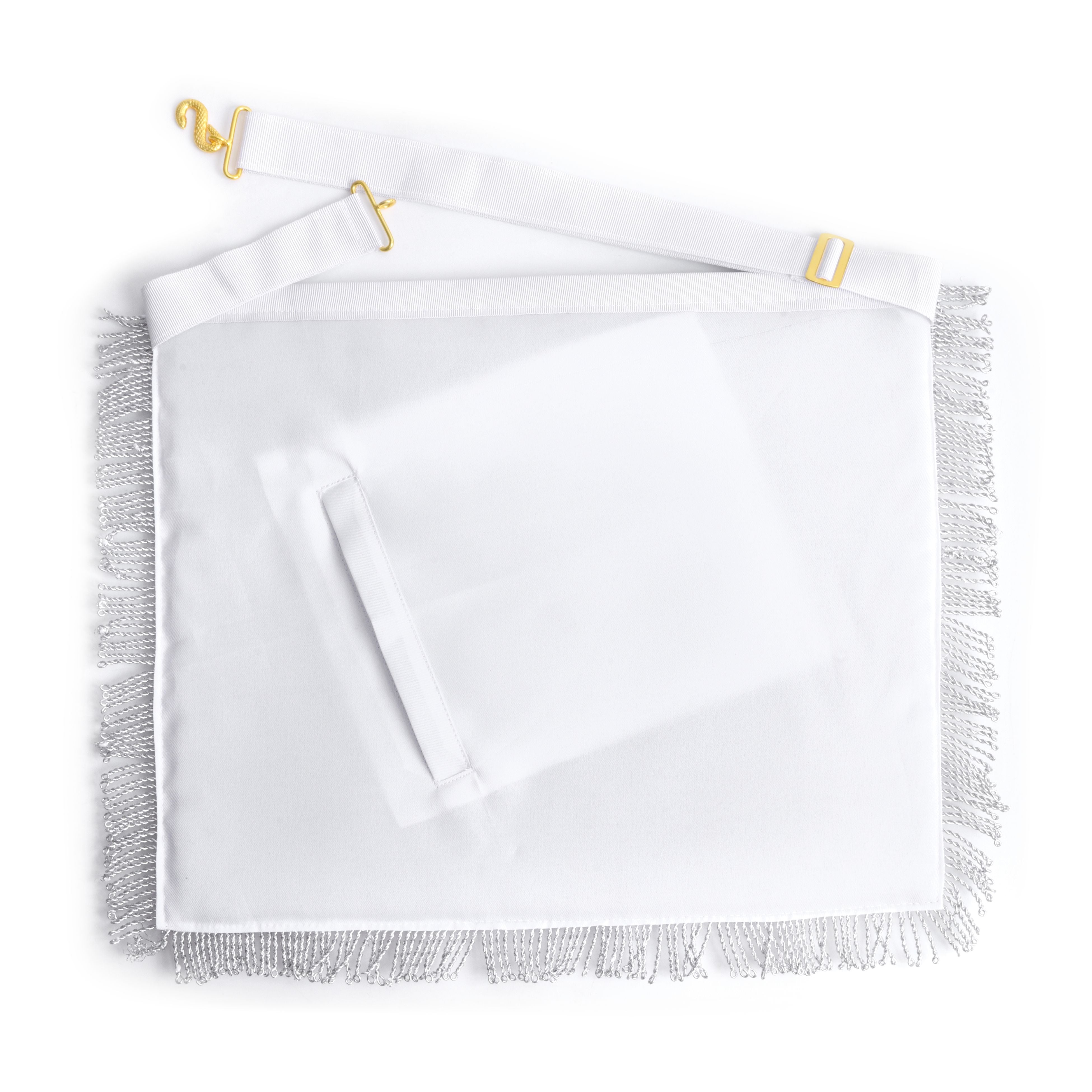 Past Master Blue Lodge California Regulation Apron - Embroidery Bullion With Rayon Fringe