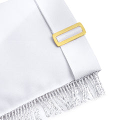 Past Master Blue Lodge California Regulation Apron - Embroidery Bullion With Rayon Fringe