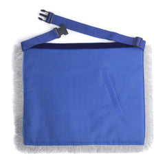 Grand Past Master Blue Lodge Apron - Blue Velvet With Gray Rayon Fringe