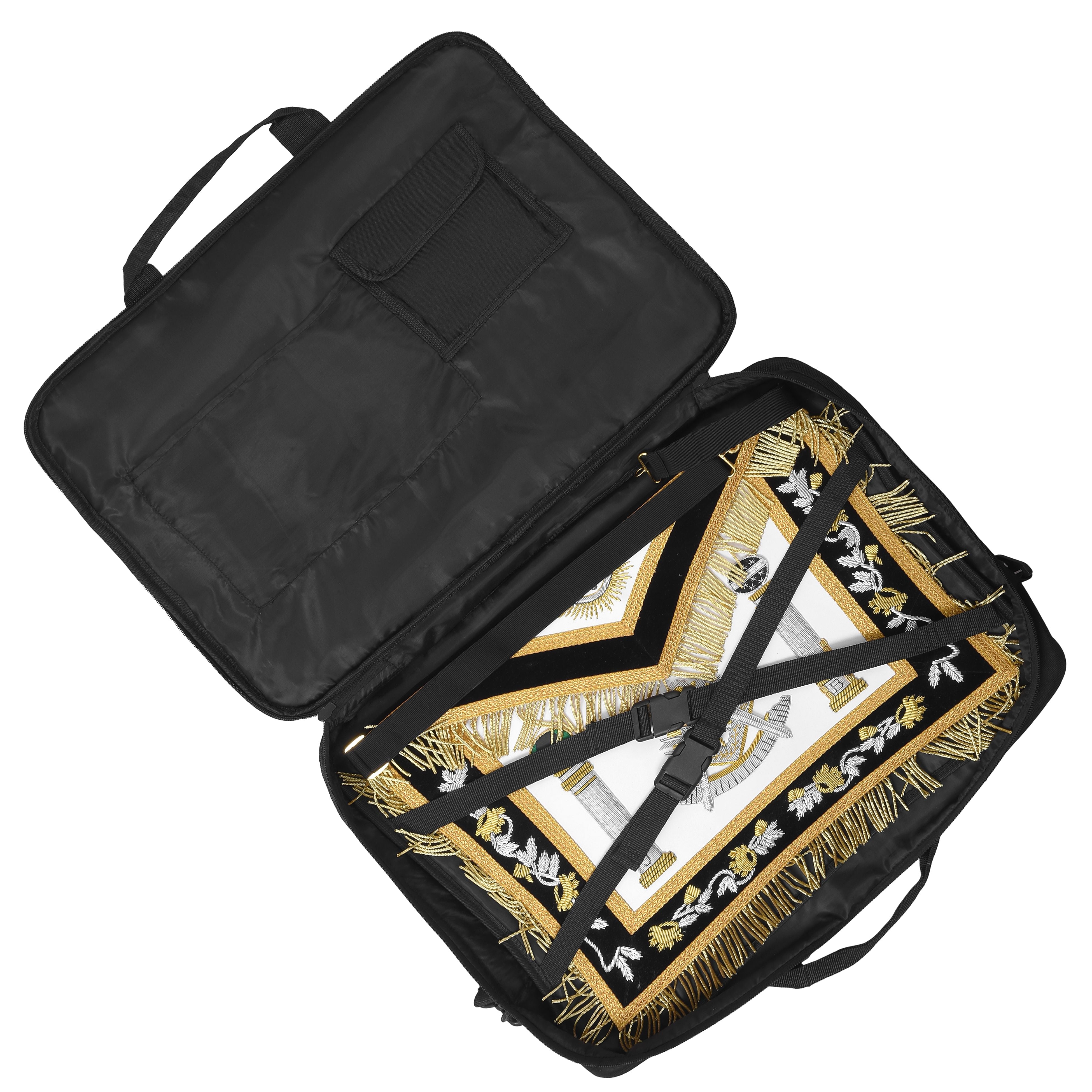 Masonic Apron Case - Black With Front Pocket