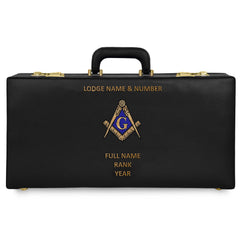 Master Mason Blue Lodge Apron Case -  Hand Embroidery Personalization Half Size