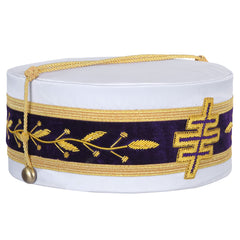 Past Most Eminent Grand Master Grand Encampment Knights Templar Commandery Crown Cap - Purple Velvet & White