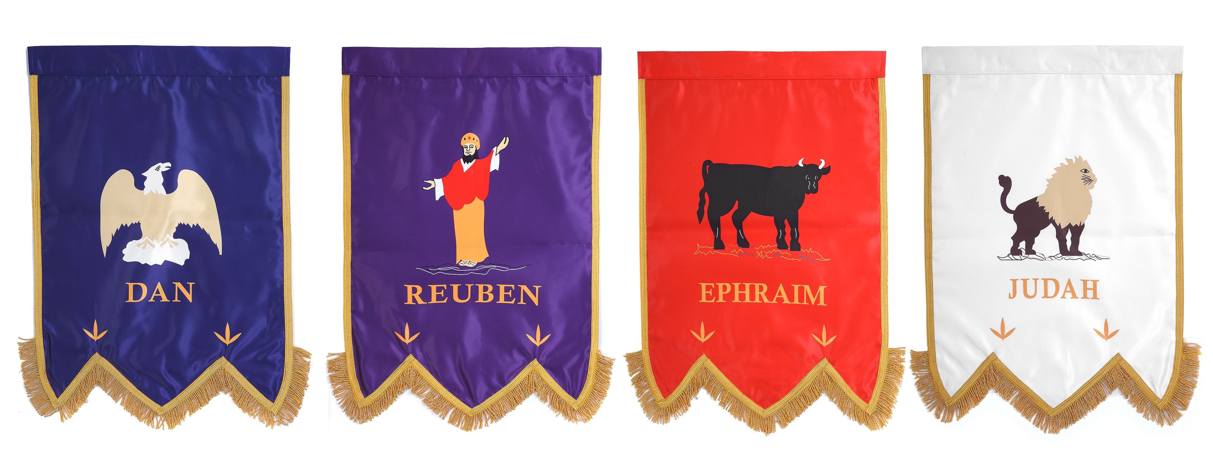 Royal Arch Chapter Banner - Printed With Gold Braid & Fringe (Set of Four)