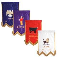 Royal Arch Chapter Banner - Printed With Gold Braid & Fringe (Set of Four)